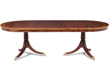 Maitland Smith Cardiff Oval Wood Mahogany Dining Table