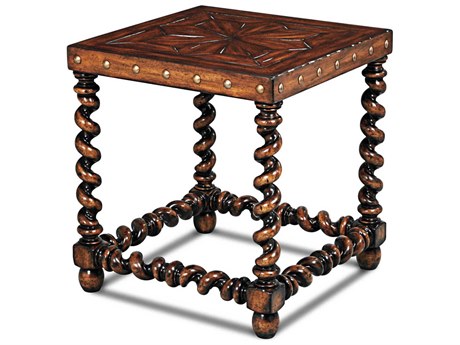 Maitland Smith Serpentine Square Wood End Table