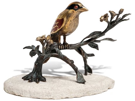 Maitland Smith Brass Magpie Sculpture