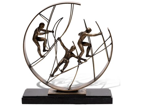 Maitland Smith Brass Dynamic Climbers Sculpture