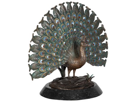 Maitland Smith Puffed Peacock Sculpture