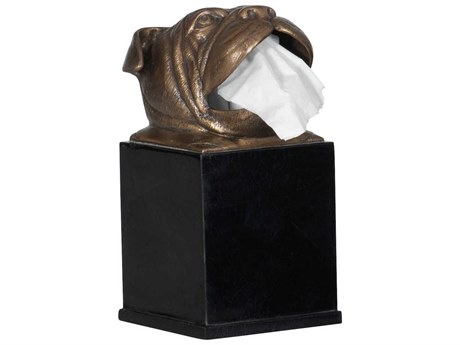 Maitland Smith Bulldog Tissue Box