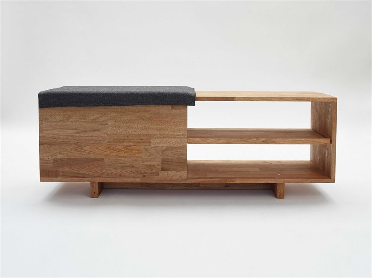 Mash Studios Walnut Brown Upholstered Accent Bench - Thumbnail 3