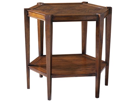 Maitland Smith Dudley Hexagon Wood Heritage End Table