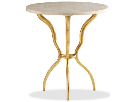 Maitland Smith Myst Round Stone Bronze End Table