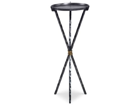 Maitland Smith Lute Round Metal Wrought Iron End Table