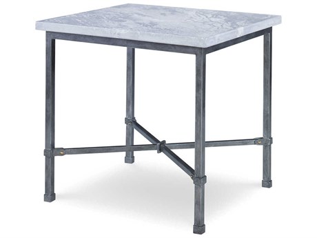 Maitland Smith Rectangular Stone Venetian Pewter Arctic Grey End Table