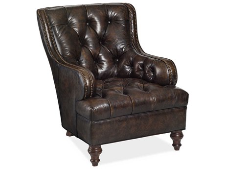 Maitland Smith Piper Brown Leather Accent Chair