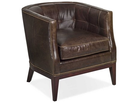 Maitland Smith Veronica Brown Leather Accent Chair