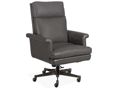 Maitland Smith Zeb Leather Adjustable Swivel Tilt Executive Desk Chair