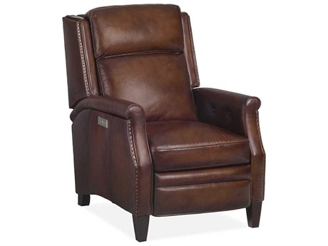 Maitland Smith Sherman Truffle Brown Leather Guilford Power Recliner