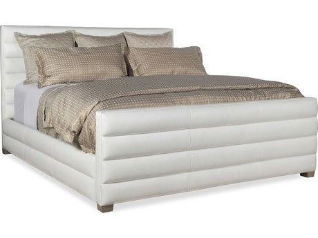 Maitland Smith Ollie Lennox Pearl White Upholstered King Panel Bed