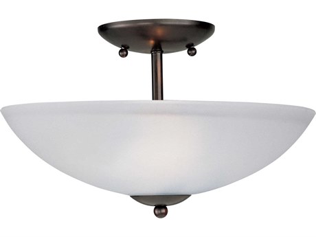 Maxim Lighting Logan 2-Light Oil Rubbed Bronze Glass Bowl Semi Flush Mount