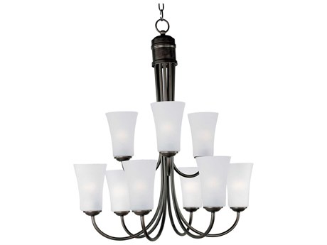 Maxim Lighting Logan 9-Light Oil Rubbed Bronze Glass Bell Tiered Chandelier