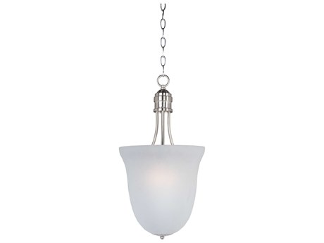Maxim Lighting Logan 3-Light Satin Nickel Glass Bell Pendant