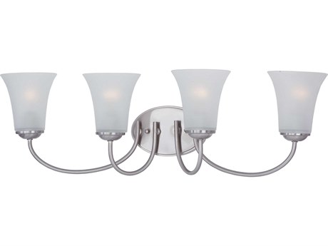 Maxim Lighting Logan 4-Light Satin Nickel Glass Vanity Light