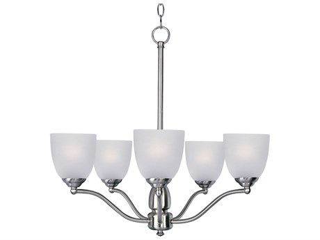 Maxim Lighting Stefan 5-Light Satin Nickel Glass Bell Chandelier