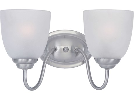 Maxim Lighting Stefan 2-Light Satin Nickel Glass Vanity Light