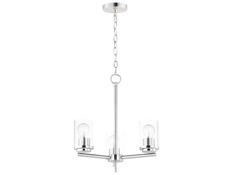 Maxim Lighting Corona 3-Light Satin Nickel Glass Cylinder Chandelier