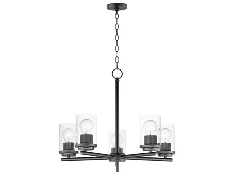Maxim Lighting Corona 5-Light Black Glass Cylinder Chandelier