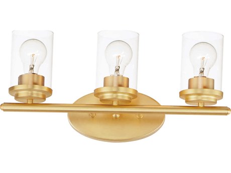 Maxim Lighting Corona 3-Light Satin Brass Glass Vanity Light