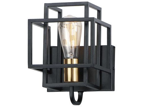 Maxim Lighting Liner 1-Light Black Satin Brass Wall Sconce