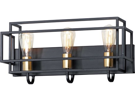 Maxim Lighting Liner 3-Light Black Satin Brass Vanity Light