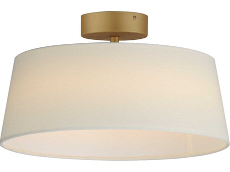 Maxim Lighting Paramount 1-Light Natural Aged Brass Drum Round Flush Mount