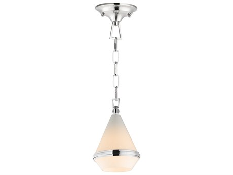 Maxim Lighting Giza 1-Light Polished Nickel Glass Dome Linear Mini Pendant