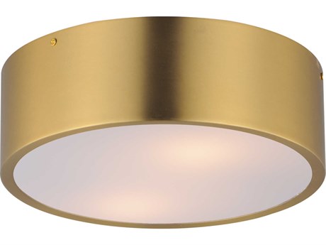 Maxim Lighting Tommy 2-Light Satin Brass Round Flush Mount