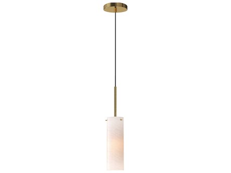 Maxim Lighting Blizzard 1-Light Natural Aged Brass Cylinder Mini Pendant