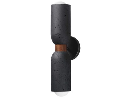 Maxim Lighting Pompeii 2-Light Lava Black Wall Sconce