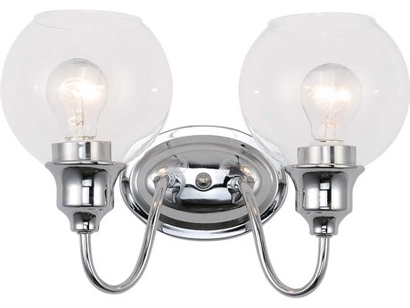 Maxim Lighting Ballord 2-Light Polished Chrome Glass Vanity Light