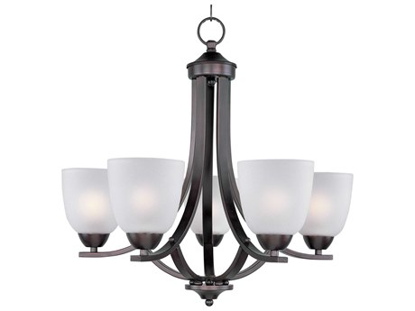 Maxim Lighting Axis 5-Light Oil Rubbed Bronze Glass Bell Chandelier