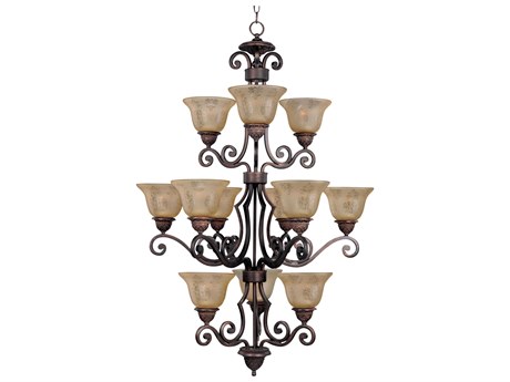 Maxim Lighting Symphony 12-Light Oil Rubbed Bronze Glass Bell Tiered Chandelier