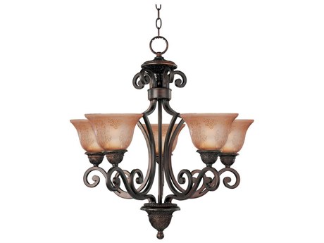 Maxim Lighting Symphony 5-Light Oil Rubbed Bronze Glass Bell Tiered Chandelier