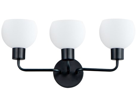 Maxim Lighting Coraline 3-Light Black White Glass Vanity Light