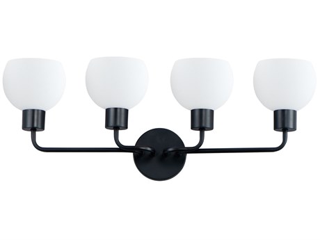 Maxim Lighting Coraline 4-Light Black Glass Vanity Light