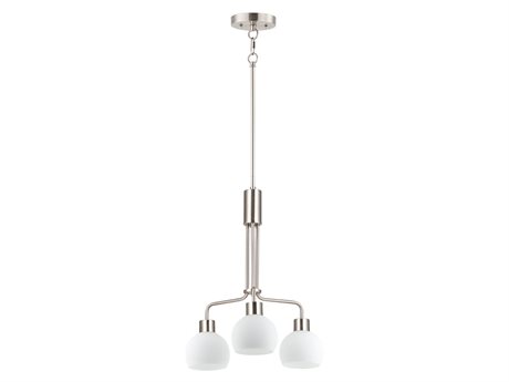 Maxim Lighting Coraline 3-Light Satin Nickel Glass Chandelier