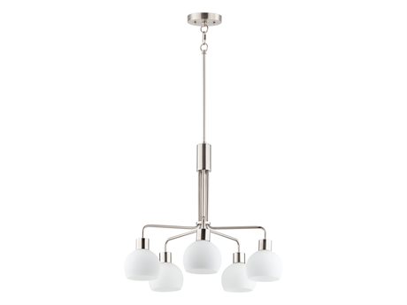 Maxim Lighting Coraline 5-Light Satin Nickel Glass Chandelier