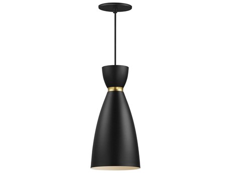 Maxim Lighting Carillon 1-Light Black Satin Brass Mini Pendant