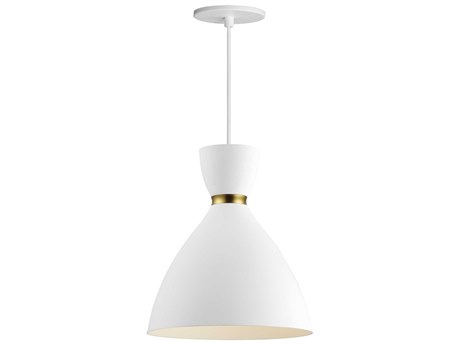 Maxim Lighting Carillon 1-Light White Satin Brass Mini Pendant