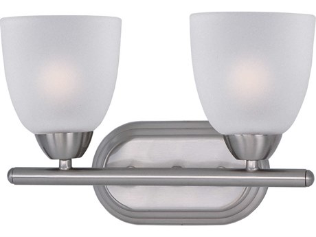 Maxim Lighting Axis 2-Light Satin Nickel Glass Vanity Light