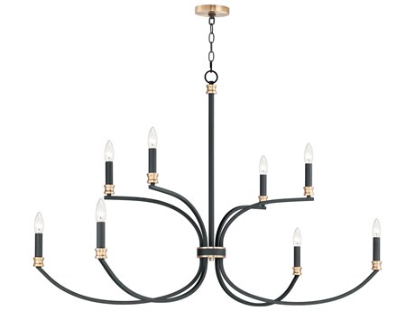 Maxim Lighting Charlton 8-Light Black Antique Brass Candelabra Chandelier