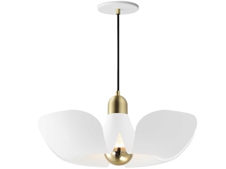 Maxim Lighting Poppy 1-Light White Satin Brass Pendant