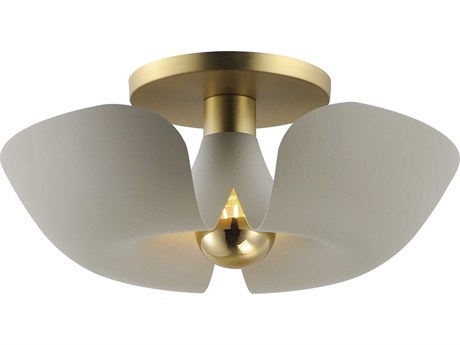Maxim Lighting Poppy 1-Light Silver Gold Satin Brass Flush Mount