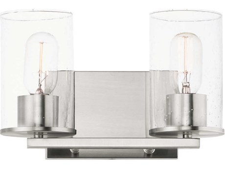Maxim Lighting Sleek 2-Light Satin Nickel Glass Vanity Light