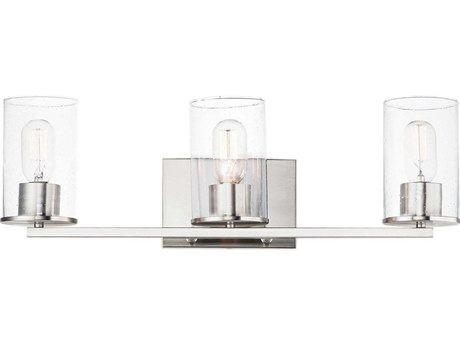 Maxim Lighting Sleek 3-Light Satin Nickel Glass Vanity Light
