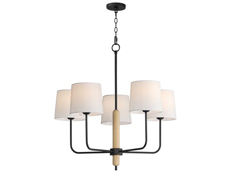 Maxim Lighting Bozeman 5-Light Natural Wood Drum Round Chandelier