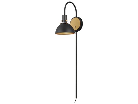Maxim Lighting Dawn 1-Light Antique Brass Black Wall Sconce